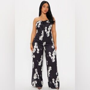 Floral Strapless Jumpsuit